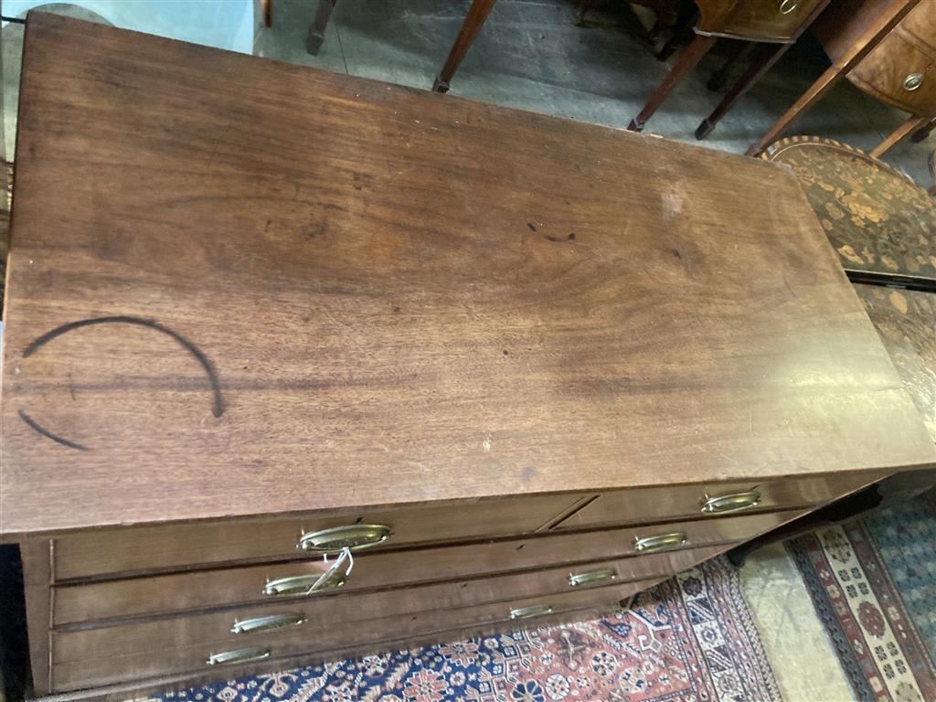 A George III mahogany chest, width 114cm depth 56cm height 92cm